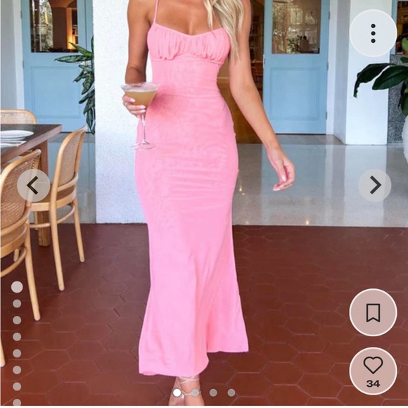 Beginning botique Pink Maxi dress - Picture 1 of 3